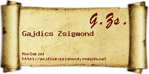 Gajdics Zsigmond névjegykártya